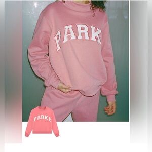 PARKE Women's Pink Crew Neck Sweater